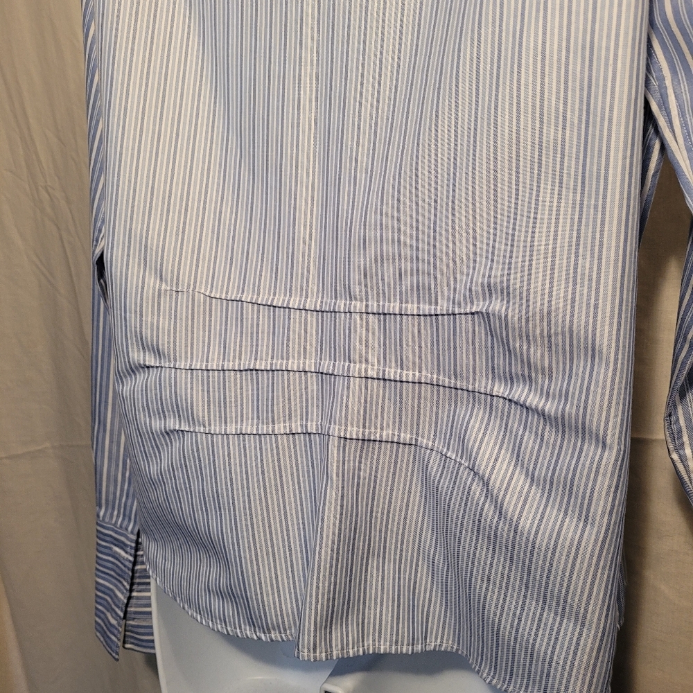 Alara Blue Striped Button Down Long Sleeve Shirt - Picture 7 of 12